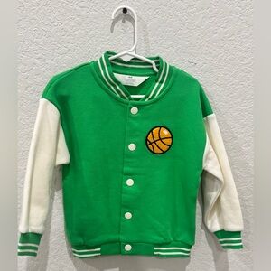 Kids Green Basketball Varsity Jacket
